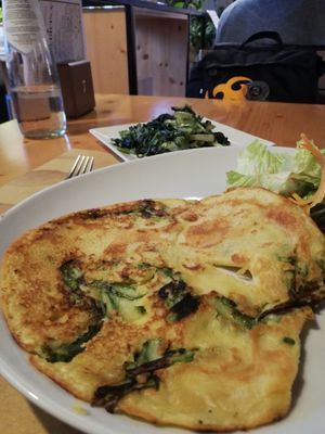 Chickpea and asparagus omelette at Chiccoteca in Pesaro
