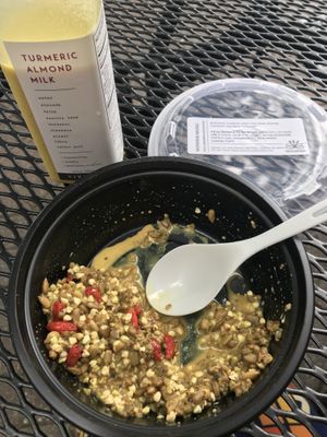 Morning Muesli with turmeric milk soaked in at Viva Raw in Charlotte