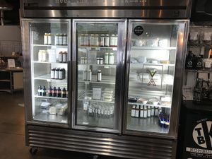 Refrigerated “milks”, cheeses, and juices at Viva Raw in Charlotte