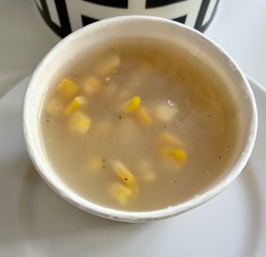 Sweetcorn soup at Vasanta Bhavan in Dubai
