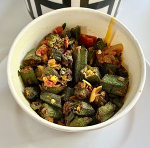 Bhindi fry  at Vasanta Bhavan in Dubai