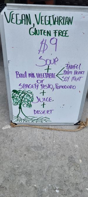 Vegan and vegetarian menu at Portofino's in Puerto Villamil