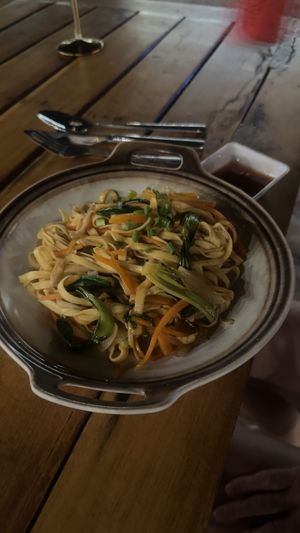 Stir fried noodles  at Mad Monkey in Koh Rong