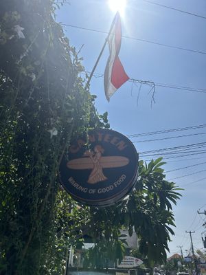 Sign over the entrance   at Canteen Cafe in Canggu