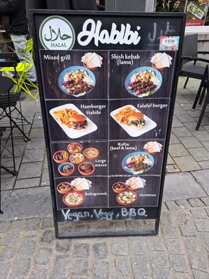 Outside menu at Habibi in Leuven