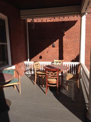 outdoor seating at Wanderlust Cafe in Bloomsburg
