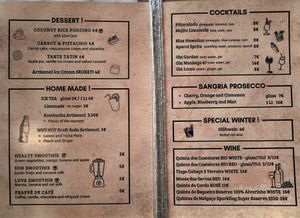 Menu at LUMA in Viana Do Castelo