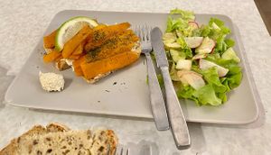 "Salmon-"breakfast, truly unique and mouth-watering. at No Milk Today in Berlin