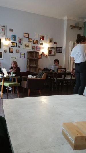 Inside at No Milk Today in Berlin