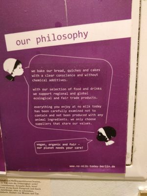 Fresh baked goods, fair trade, no chemicals 👌 at No Milk Today in Berlin