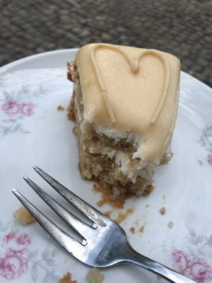 Could wait to start eating before taking a photograph! Vanilla and Marzipan!  at No Milk Today in Berlin