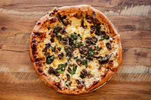 White special pizza at East Pizzeria in Columbus