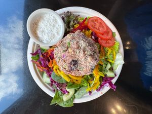 Jackfruit Waldorf Chickpea Salad at The Kitchen at Farm Sanctuary in Watkins Glen