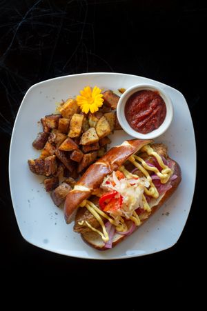 The Grateful Dog  at The Kitchen at Farm Sanctuary in Watkins Glen