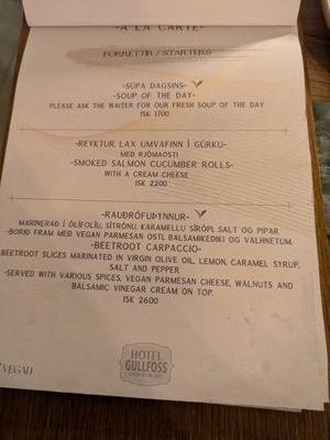 Starters at Hótel Gullfoss in Selfossi