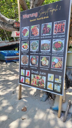 Menu but ask and the owner can make other things at Warung sunset nipah2 in 
