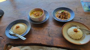 Our meal for 60k IDR at Warung sunset nipah2 in 