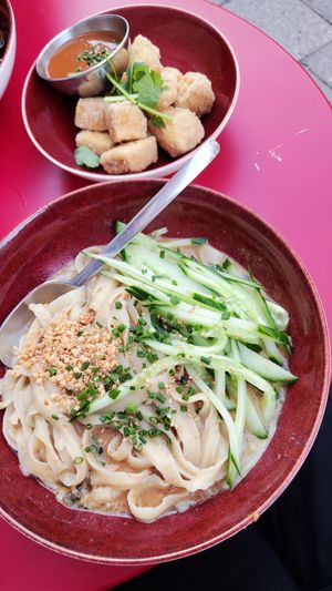Peanut noodles and Fried tofu at Uncle Chen in Munich