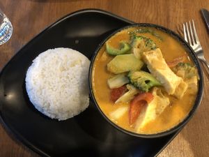 Rice, tofu and vegetables  at Sen Chay in Helsinki