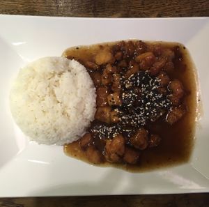 soy chunks in tamarind sauve! Really tasty! at Sen Chay in Helsinki