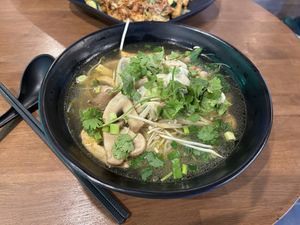 Noodle soup with dumplings  at Sen Chay in Helsinki