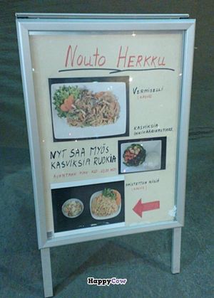 Sen Chay can be found by looking for the sign 'Nouto Herkku' at Sen Chay in Helsinki