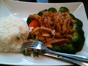 Yummy ginger tofu (vegan) at Sen Chay in Helsinki