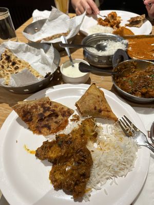 Samosas, aloo paratha, aloo gobi  at Indian Empire in Kuala Lumpur