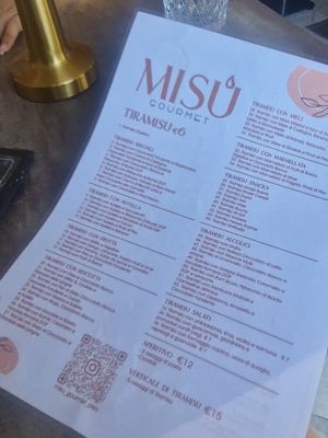 Menu at Misù Gourmet in Pisa