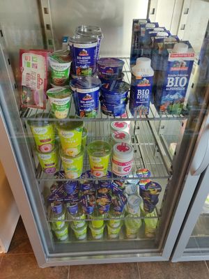 yogurts including soya yoghurt at La Vida Bio in Tenerife