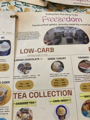 Menu. 🌱 = vegan   at Freezedom Hoi An in Hoi An