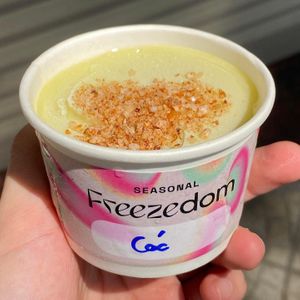 Ambarella - Fresh sorbet made from local tropical fruit, serve with apricot salt at Freezedom Hoi An in Hoi An