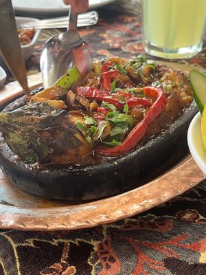 Vegan ( ask for olive oil not butter) grilled aubergine   at Old Ottoman Cafe & Restaurant in Istanbul