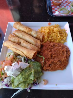 Vegan potato flauta's at Habanero's Bar and Grill in Scotts Valley