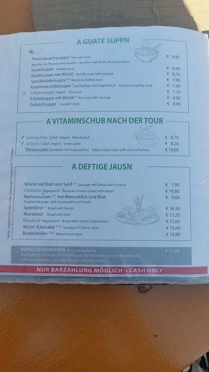 Erbsensuppe at Höllentalangerhütte in Grainau