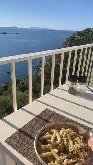 Vegan pasta   at Panorama in Corfu