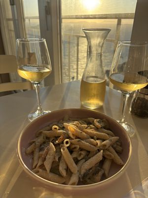 Vegan penne  at Panorama in Corfu