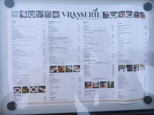 Menu at Vrasserie in Porto