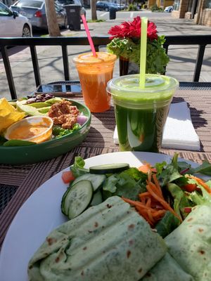 Juices, burrito and salads at Lettuce Inn in Concord