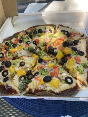 Raw loaded veggie pizza  at Lettuce Inn in Concord