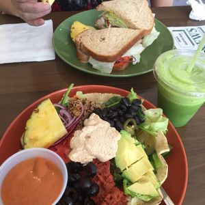 vegan taco salad, turkey sandwich, green smoothie at Lettuce Inn in Concord