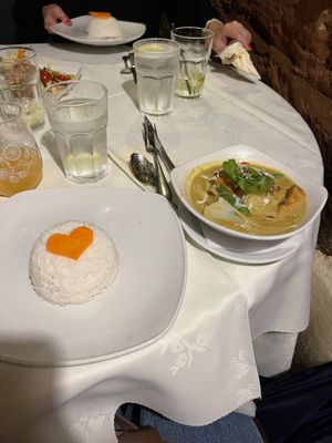 Thai yellow curry with bean curd and mixed veg - served with jasmine ricee  at Ruan Orchid in Chester