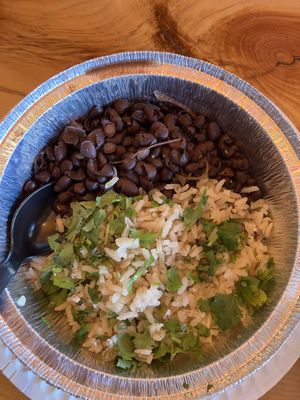 Cilantro rice and black beans   at Sancho's Tacos in Oceanside