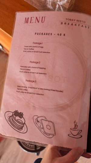 Menu2 at Tobay in Samosir