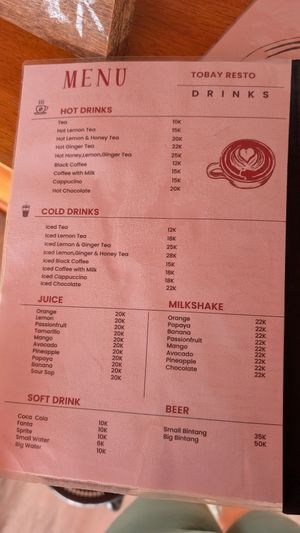 Menu4 at Tobay in Samosir