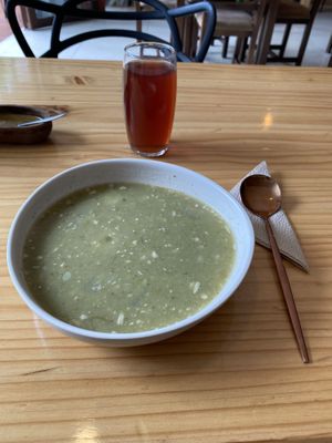 The menu of the day soup and drink  at Kuruba in Cuenca