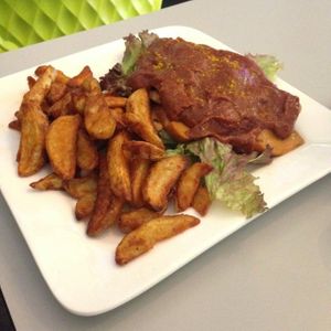 awesome curry wurst at Manik Veggie Cafe in Wiesbaden