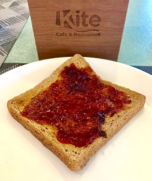 Jam on toast  at Kite Café & Restaurant in Dubai