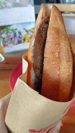 Vegan Banh Mi with mock meat (15k). at Bánh Mì Chay Huynh Đệ  in Hoi An