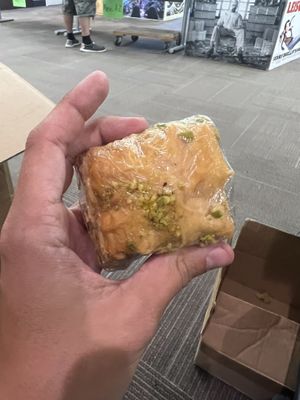 Called “Diamond” but it’s essentially a super tasty vegan baklava  at Aladdin's Eatery in Middleburg Heights